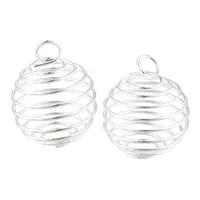 Silver Plated Spiral Bead Cages Charms Pendants Findings 9x13mm Jewelry making DIY286d