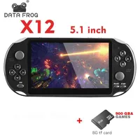 Portable Game Players DataFrog X12 Portable Handheld Video Game Console 3200 Games 5 inch Double Rocker Handheld Game Console Support sega 9 Emulator T220916