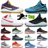 Mens Lebrons 7 Низкие наружные баскетбольные туфли Fresh Bred Fairfax Varsity Red Lightear 7S Sneaker Sports Trainers Размер 40-46 290t#