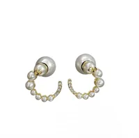 Diamantes de perera Letter Studs Earring 18K Drill banhado a ouro Eares femininos Brincos anti -alergias jóias de designer de alergias dr14 -008 Novo projetado