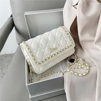 59% Off Evening Bags Factory Online trendy handbags spring and summer manual chain female rhombic lattice embroidery thread texture small square Messenger