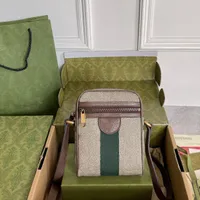 مصمم فاخر الكتف كروس حقائب النساء عتيقة Ophidia Mobile Phone Messenger Bag Canvas حقيبة حقيقية من الجلد Ladies Wallet Have Box 598103