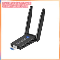 전자 장치 Wi -Fi 무선 어댑터 네트워크 카드 USB 3.0 1300m 802.11ac AC1300 랩톱 PC 미니 동글을위한 안테나가있는 AC1300
