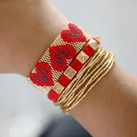 Bracelets de charme rttooas coeur miyuki bracelet perlé pour les femmes delica fesses à la main à la main