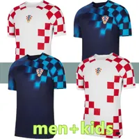 2022 Thailandia Croacia Cup Cup Soccer Maglie Croato 22 23 Croazia Modric Mandzukic Perisico Kalinic Kalinic Kovacic Rakitic Kramaric Football Shirt Set Men Kit Kit Uniform