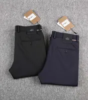 Осенние и зимние деловые брюки Джентльмены удобные растягиваемые материалы роскошный дизайн сплошного цвета Top Brand Mens Designer Pants