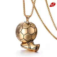 World Cup String Long Necklace Tornado Stainls Steel Football Fashionable Simple Titanium Sports Men's Pendant Jewelry New