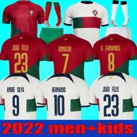 2022 Portuguesa Joao Felix Maglie da calcio Ruben Neves Bruno Fernandes Portugieser 2022 Portoghese Diogo J. Otavio R.Sanchez Men Kit Kit Kit Set Shirt S-4xl S-4xl