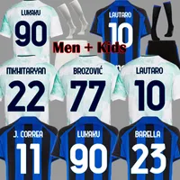 Inter Milan maglie da calcio LUKAKU BARELLA CORREA DZEKO LAUTARO BROZOVIC GOSENS 22 23 maglia da calcio 2022 2023 uniformi uomini bambini kit set