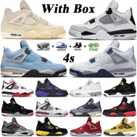 With Box Jumpman 4 Mens Basketball Shoes 4s Midnight Navy Cement Military Black University Blue Sail Cat Oreo Bred Infrared Men Women Sneakers Trainers Size 36-47