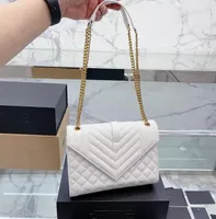 2022 Designer Chain Shoulder Bag Classic Handbag Women Genuine Leather Brand Envelope Bags Luxurys Crossbody Totes Lady Purses Clutch Wallet