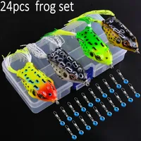 Entretenimiento deportivo barato Fishinfishin Lures 24pc 6G 8G 13G Lifelike Soft Small Small Jump Frog Involucrando cebo de silicona para la pesca de mierda Lur ...