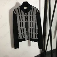 Imitation Mink Velvet Knit Cardigan Coats Womens Sweaters Designer Letters Stand Collar Zip Jackets