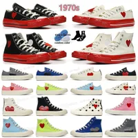 All Stars Shoe CDG Canvas Shoes Classic Men Womens Chuck 70 Chucks 1970s 1970s Sneakers Big Eyes Red Heart Shape Platform