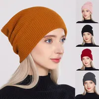 Nuevas mujeres de la moda Gorro de punto 14 sombreros de lana de punto de color otoño amantes de invierno sombrero cálido sombrero de punto simple sombrero de tejido de tejido para hombres hembras