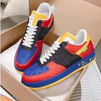 Designer Sneaker Virgil Trainer Casual Shoes Calfskin Leather Abloh White Green Red Blue Letter Overlays Platform Low Sneakers Size 39-46