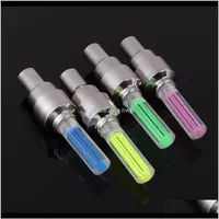 Bike Lights Whole 2Pcs Pair Bicycle Wheel Caps Mountain Road Car Led Neon Gas Nozzle Glow Stick Light Cycling Tyre Tire Spokes Wit Lt7G284S