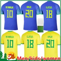 2022 2023 Brazili￫s voetbalshirt Marcelo Pele Paqueta Neres Coutinho Firmino Jesus Vini Jr 22 23 Brasils voetbalshirt Kids Kit Men Women Women