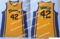 El baloncesto universitario usa las camisetas cosidas de la NCAA adolescente Wolf Scott Basketball College Howard 42 Beacon Beavers Yellow Movie Jersey S-2xl