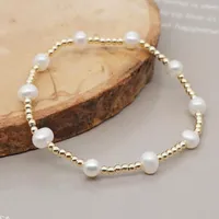Strand Go2boho 2022 Natural Freshwater Pearl Bracelet Gold Color for Women Simple Trendy Jewelry Pulsera pulsera