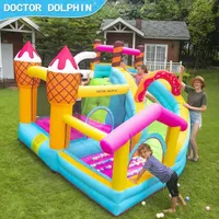 Playhouse Doctor Dolphin Ice Cream Forme Castle Castle Children's Slide Trampoline CombinationCastle Trampoline disponible en plein air