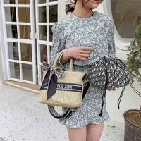 90% Off Evening Bags Online sales Luxury This year's popular straw woven handbag women's shopping basket Tote0OL3