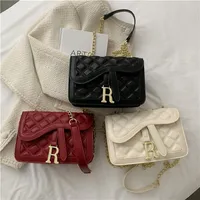 59% Off Evening Bags Factory Online high quality Solid color chain small square female trend versatile simple single texture foreign style messenger