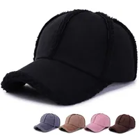 Faux -замшевая флисовая шляпа Winter Dad Hat Women Mens Cap Brown Grey Pink Base Baseball Cap регулируется225Y