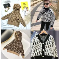 Kids designer fashion Cardigan sweater plaid knit Cotton Pullover Christmas children printed sweaters Jumper wool blends boys girls clothing 2-8Y clothes