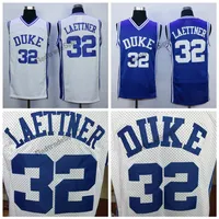Mens Vintage Duke Blue Devils Christian Laettner #32 College Basketball Jerseys White Jersey Stitched Shirts S-XXL316C