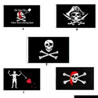 Bannerflaggen Fleckenversorgung rot Kapuze SKL Flag 90x150 cm n￤hen doppelt linie plus Kupferschnalle Pirate Game Drop Lieferung 2021 Home Garde Dhtr3