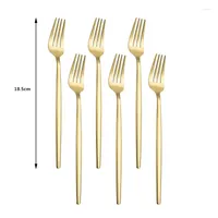 Flatware Sets 6-pieces Dessert Fork Set 12 Colors With Desssert Forks Stainless Steel Gold Cutelry Dining Tableware