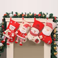 Christmas Stocking Santa Claus Gift Candy Bag Sock Treat Snowman Stockings Tree Tree Place D￉CORATIONS SAL