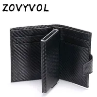 Zovyvol Short Smart Male Wallet Bag Leather Rfid Mens Trifold Card Small Coin Pocket S 2112232917