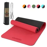 TOMSHOO 72 05x24 01in Portable Double Dual-colored Yoga Mat Thicken Sports Mat Anti-slip Exercise for Fitness271a