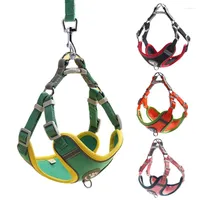 Dog Collars Soft Suede Harness Vest Summer And Leash Set For Small Medium Dogs Cats Adjustable Reflective Puppy Chest