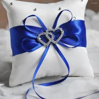 Вечеринка украшения кольцо подушка романтика 10х10 см свадебной свадьбы двойной сердечный декор ленты