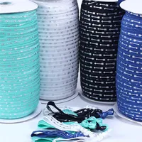 5 8 Silver foil arrows FOE fold over elastic arrow printed ribbon for DIY hair ties accessory welcome custom designs 257j