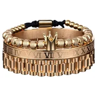 Bracciale romano corona di lusso Bracciale da 12mm Watch Band Acciaio in acciaio inossidabile Rollie Hip Hop macrame bracciali per uomini gioielli 220413292i