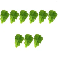 장식용 꽃 PCS 시뮬레이션 녹색 양상추 잎 음식 장식 가짜 야채 모델
