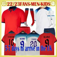 Angleterre 2022 Englan Soccer Jersey Kane Grealish Saka Foden Sterling Rashford Sancho Mount Phillips Nationalmannschaft 22 23 Fußball -Shirt Männer Kids Kit Sets Socken