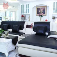 Couvre-chaise Blanc Noir Vin rouge Vintage PU Le cuir de canapé Coup de canapé imperméable en coupe sectionnelle foncée Fundas de Couch SP5180
