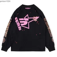 Hoodies Sweatshirts Men's T-shirts Young Thug Sp5der 555555 Pink Tee Long Sleeve VJND