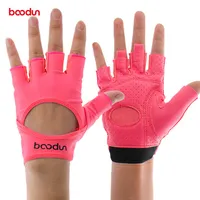 Boodun Sports Female Gym Weight Lifting Gloves Women Body Building Leather Fitness Yoga Gloves Mitten Girls PU&Lycra Breathable Q0109244W