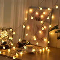 LED -Saiten 6m LED Holiday Light Chain Ball String Lichter Batterie Gl￼hbirne Girlande wasserdicht im Freien Hochzeits Weihnachtsbeleuchtung