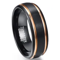 Partyring exquisite Rose Gold Side M￤nner Ringe Real Wolfram Carbide Ehering Anillos Para Hombres Mann Ring2862