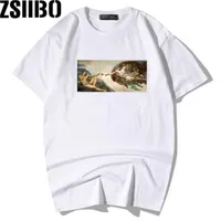2019 fashion new Michelangelo printing fitness men's shirt sweatshirt XL Harajuku style short-sleeved T-shirt sweatshirt MC10301y