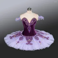 Stage Wear 2022 Collection Adult/Girls Tutus Velvet Bodes Purple Professional Tutu för balettprestanda och tävling vid1221