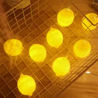 Brelong LED Lemon Light String Tatil Dekorasyonu Küçük Fener Ağı Kırmızı INS Dize Işıkları Depo Düzeni Yanıp Sönen Hafif Batter298E