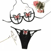 plus Size Underwear Women Set Lingerie Sexy Bra Bow G-string Thong Fashion Waist Panties Bras Sets W4Mc#